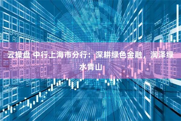 云操盘 中行上海市分行：深耕绿色金融，润泽绿水青山